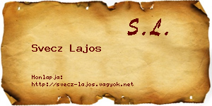 Svecz Lajos névjegykártya